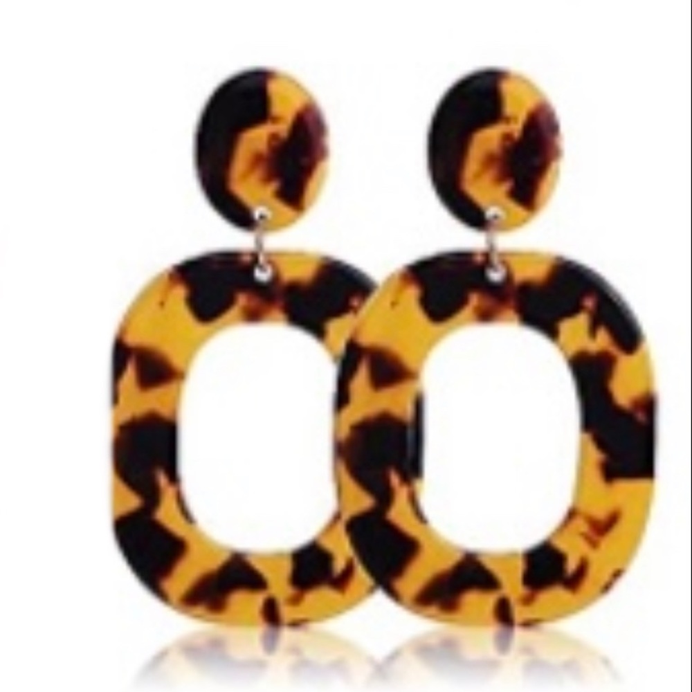 ✨HP✨Tortoise Shell Square Drop Earrings - Picture 2 of 6